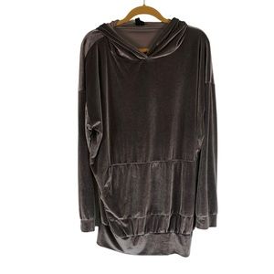 AKIRA violet oversized velour hoodie